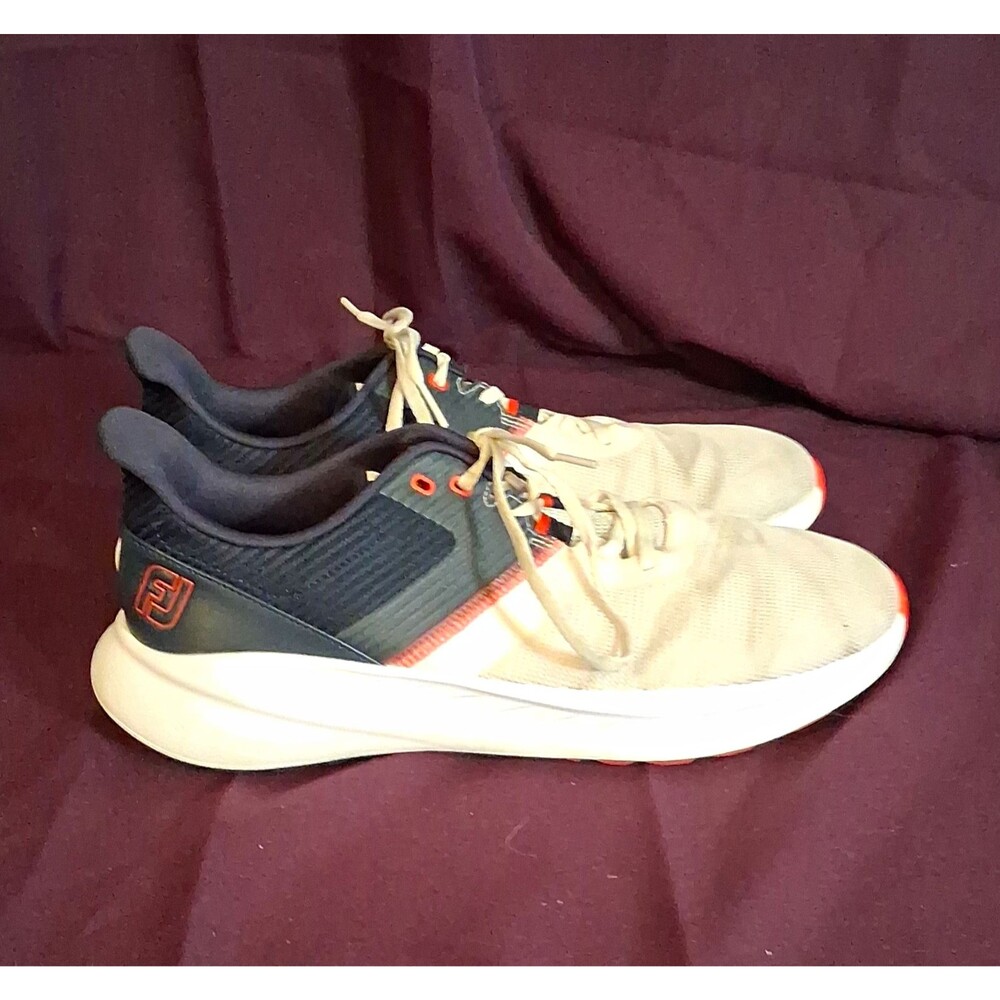 FootJoy Flex Men's Spikeless Golf Shoes White Navy Red 56289